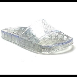 Bamboo Clear Glitter Slides
